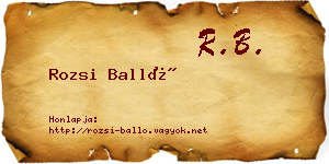 Rozsi Balló névjegykártya